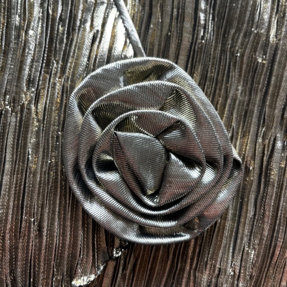 Vintage gold metallic pleated evening jacket size 10 Ann Hobbs for Cattiva - Picture 11 of 12